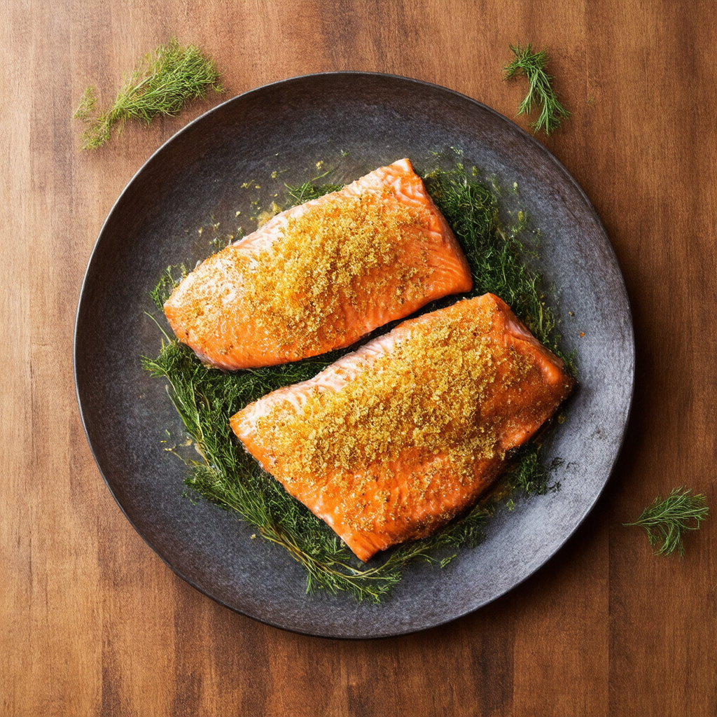 Orange Zest and Dill Crusted Salmon