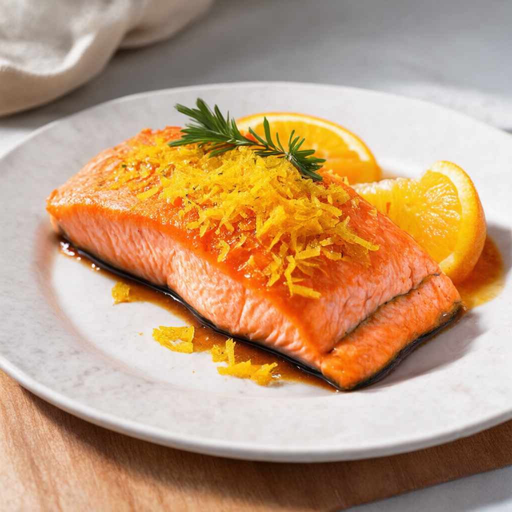 Spicy Orange Zest Glazed Salmon