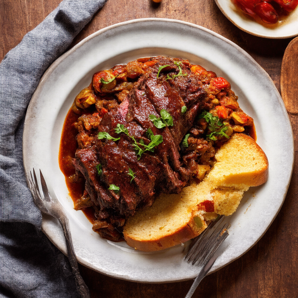 Bourbon-Braised Ancho Chilli Beef Brisket