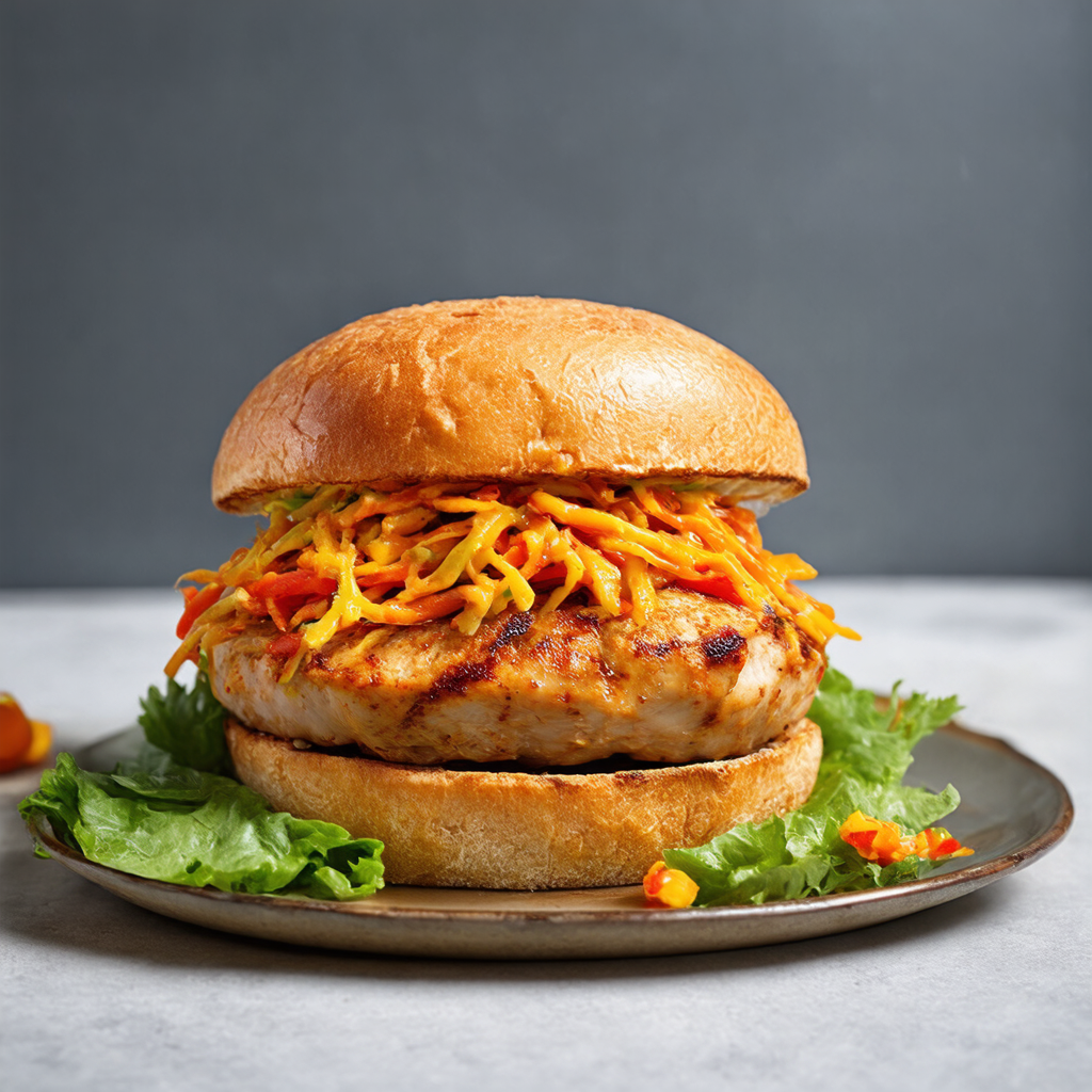 Homemade Herb-Infused Chicken Burgers with Pickled Slaw