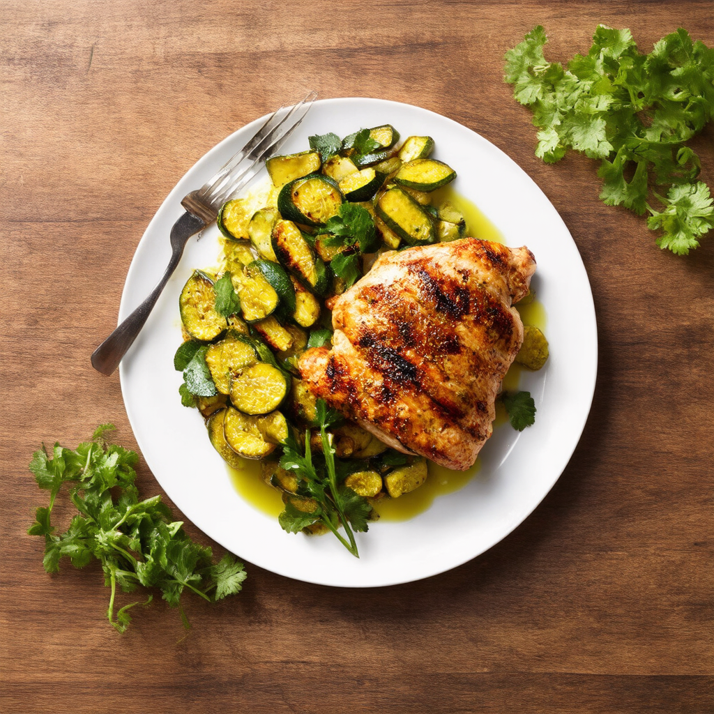 Coriander Chicken with Grilled Zucchini