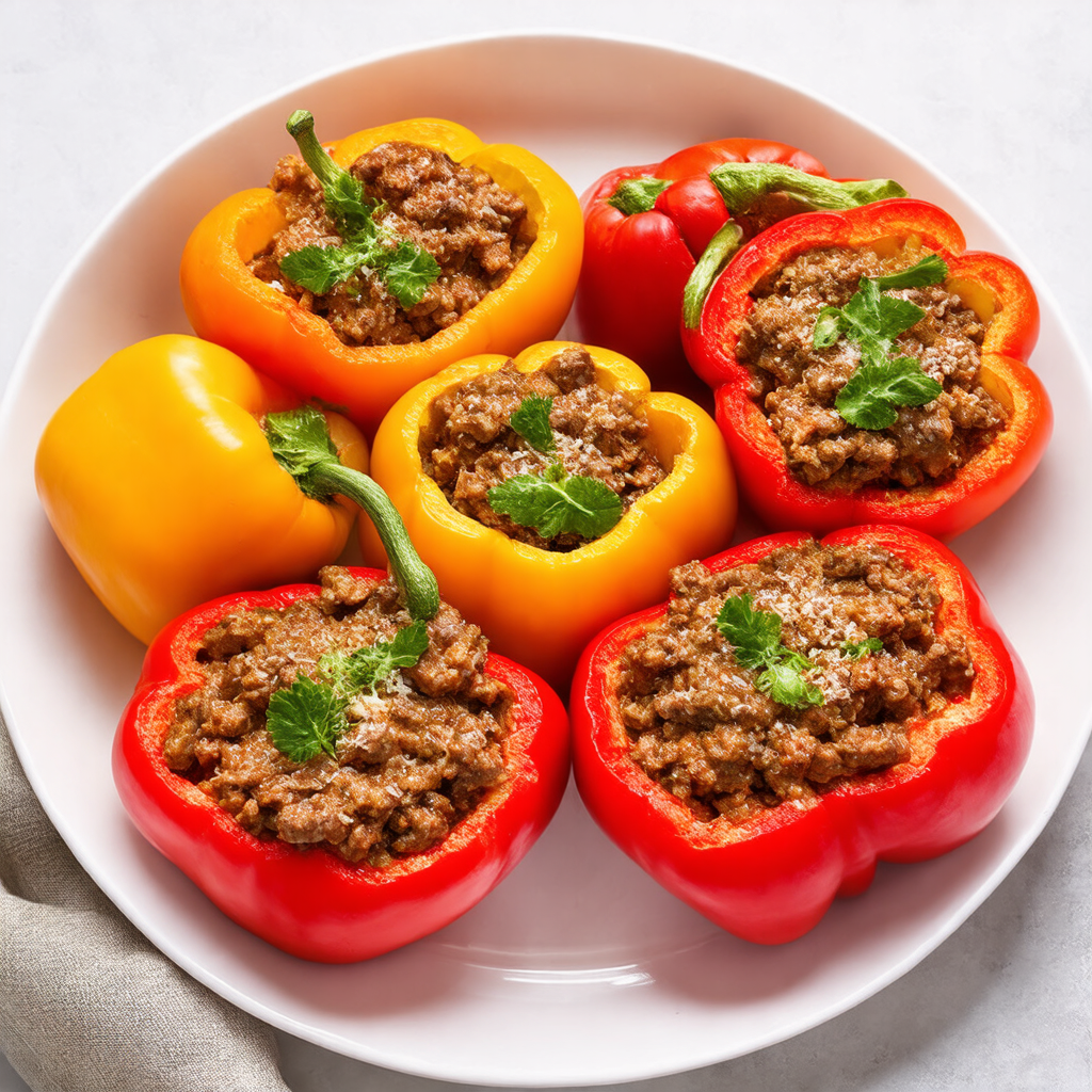 Stuffed Bell Peppers with Beef Mince and Quinoa