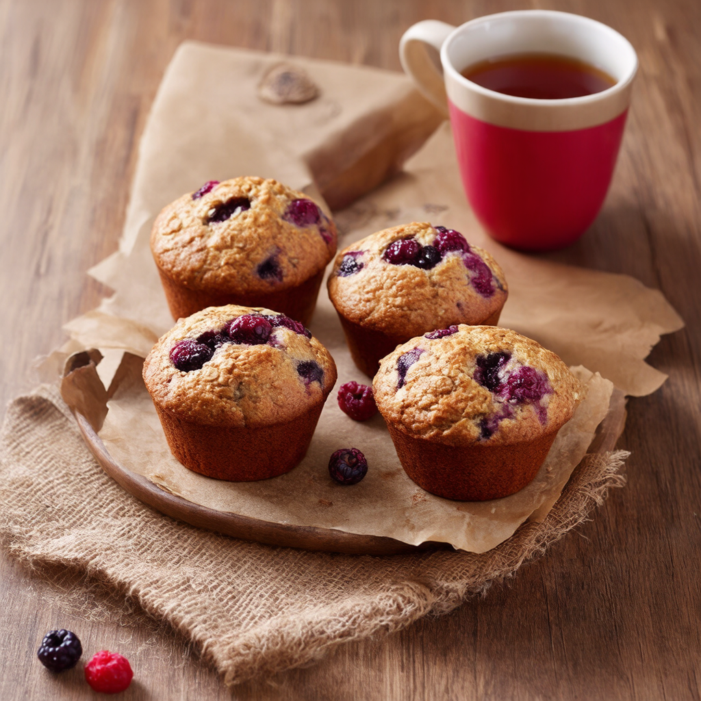 Berry-Infused Banana Oat Muffins