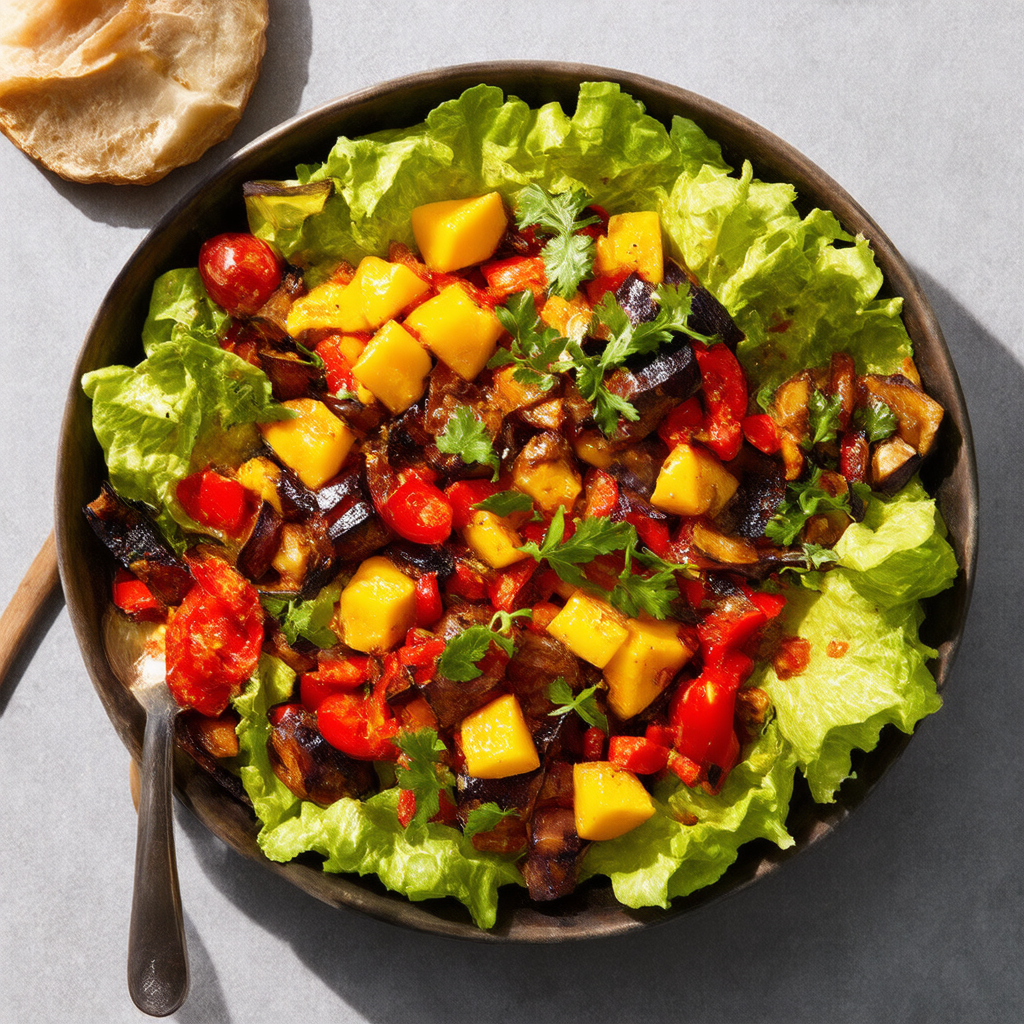 Roasted Vegetable Salad with Tomato & Red Capsicum Dressing