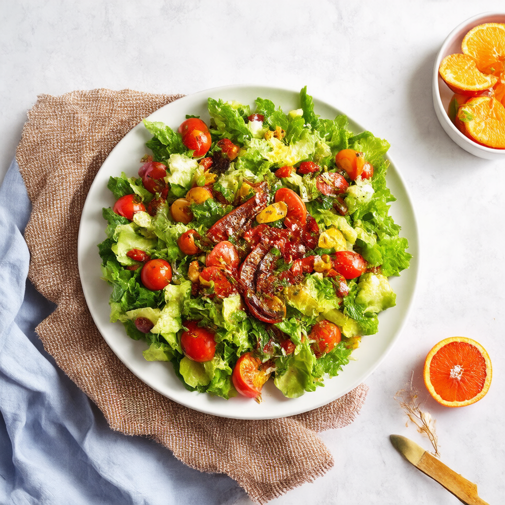 Mediterranean Tossed Salad with Blood Orange Vinaigrette