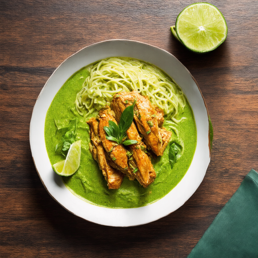 Classic Thai Green Curry Chicken with Precision-Cooked Noodles