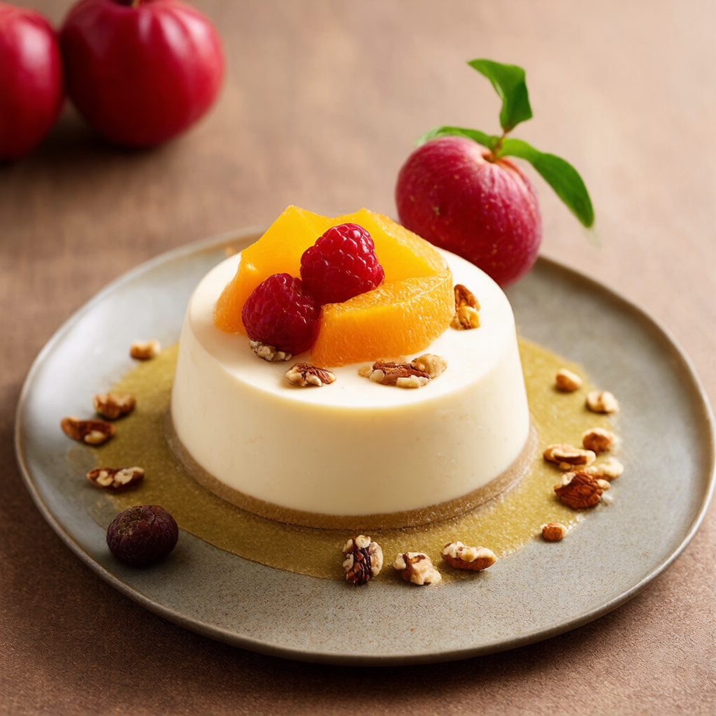 Traditional Panna Cotta with Exotic Fruit Medley