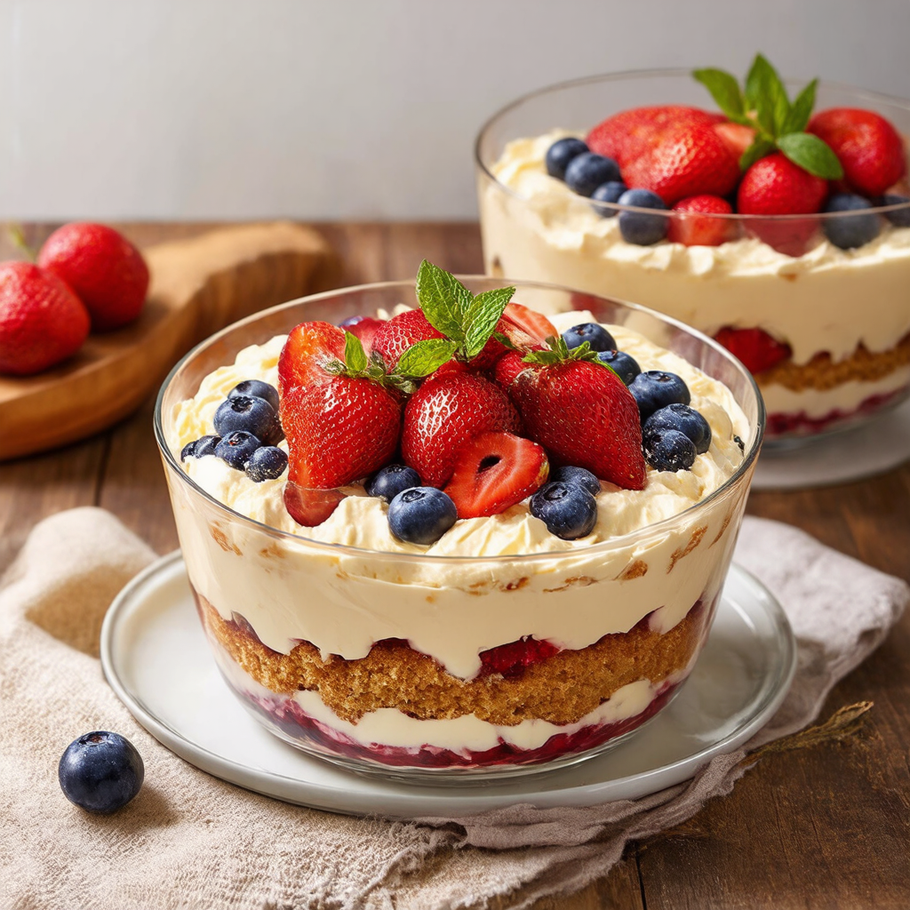 Herb-Infused Mascarpone Cream Trifle
