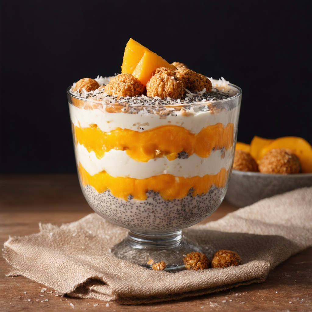Chia Seed Pudding and Coconut Macaroon Trifle
