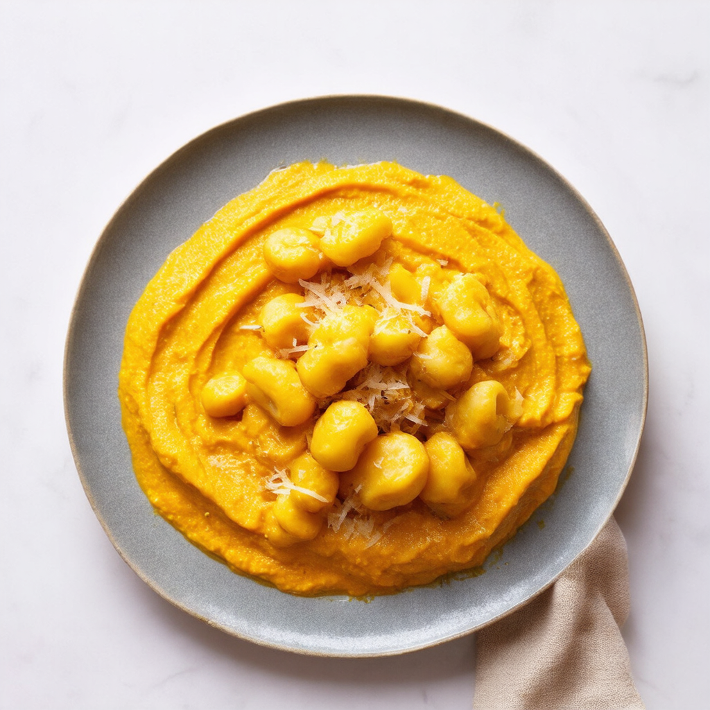 Classic Potato Gnocchi with Pumpkin Cauliflower Purée