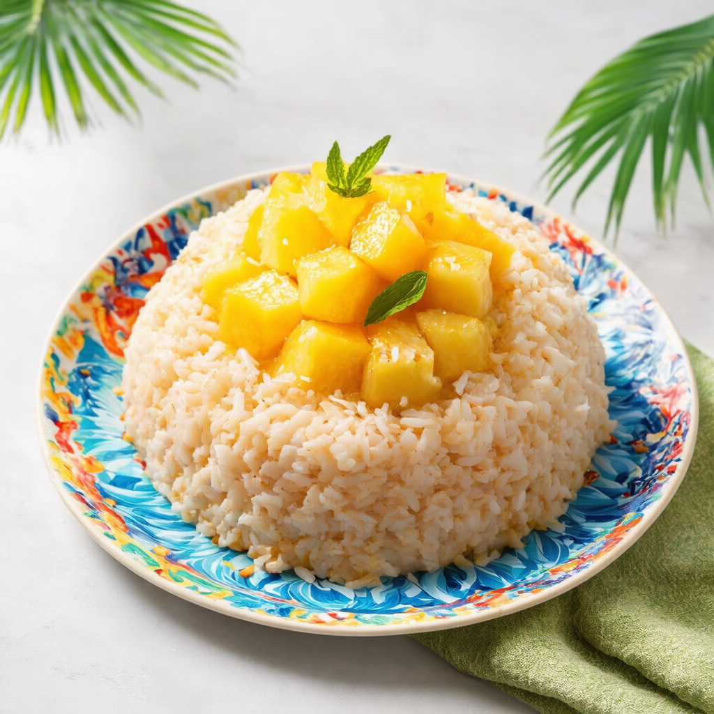 Coconut Rice with Pineapple Chunks