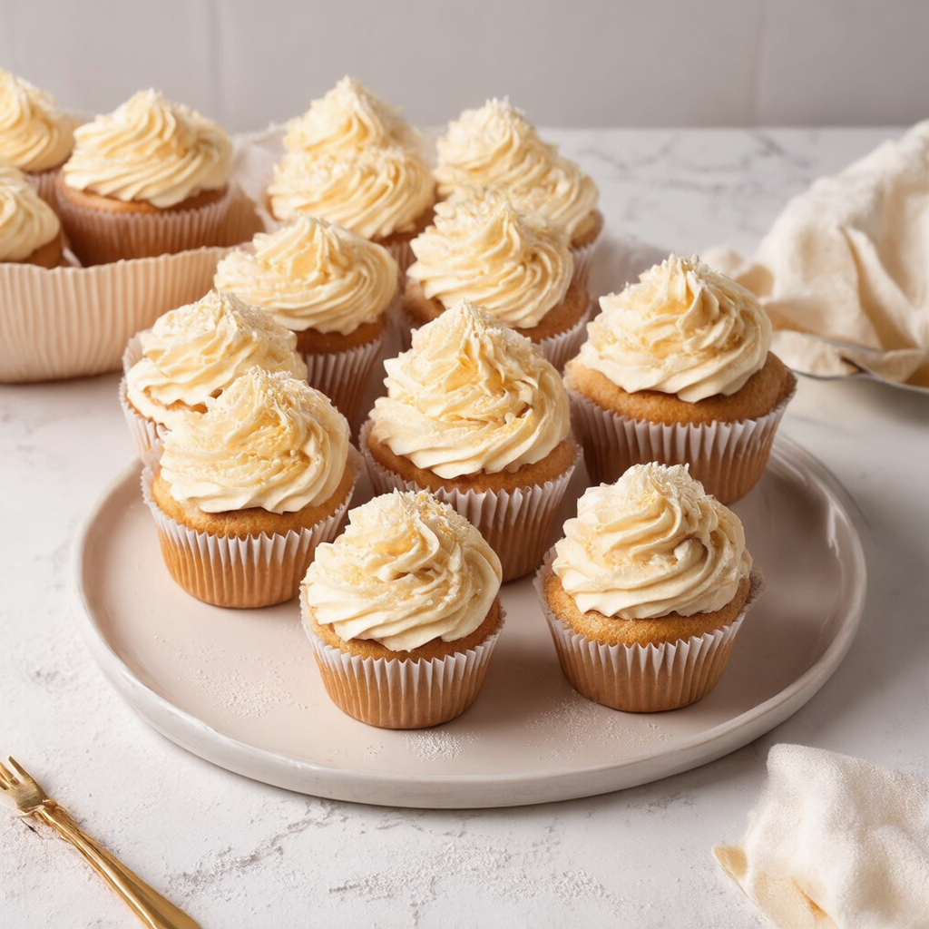 Moist Vanilla Cupcakes with Vanilla Buttercream