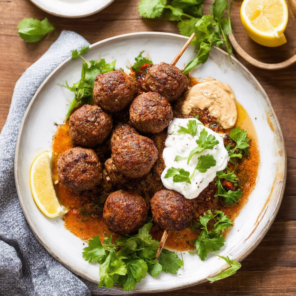 Herby Beef Kofta with Tahini Yoghurt Sauce