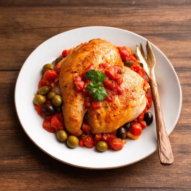 Spanish Chicken with Tomato and Olive Salsa