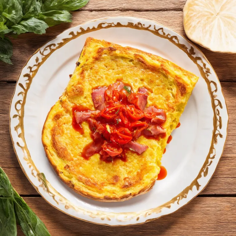 Tomato and Ham Frittata with Chilli Crisp Drizzle