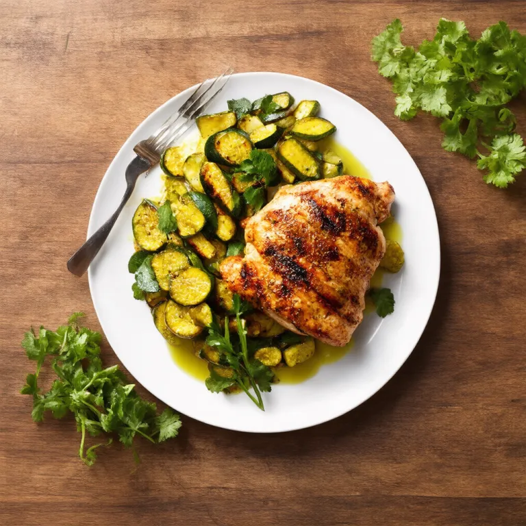 Coriander Chicken with Grilled Zucchini