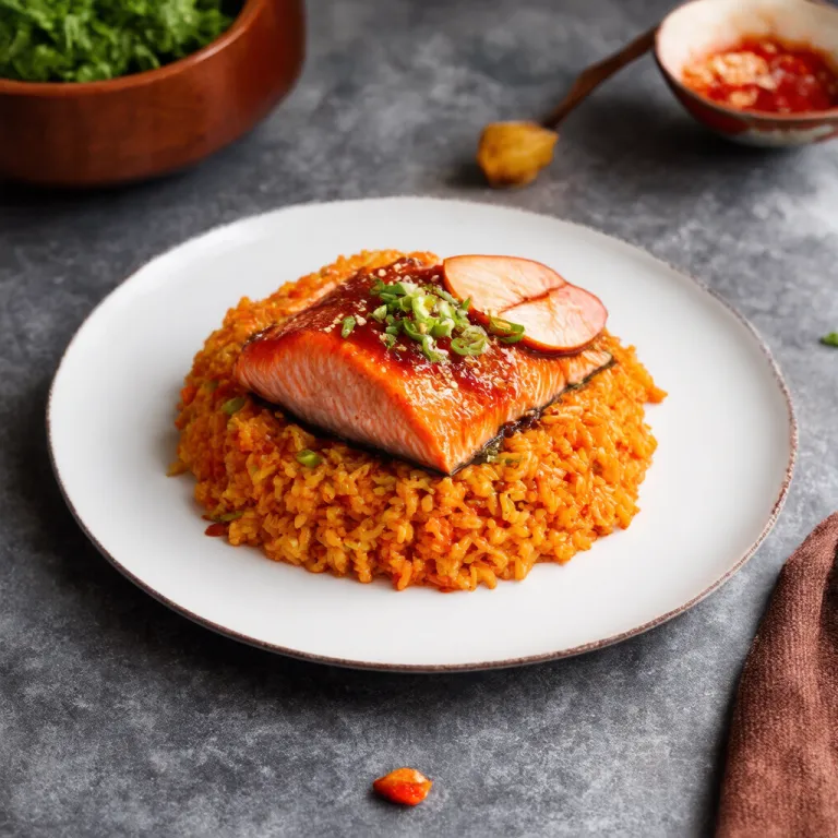Gochujang Glazed Salmon with Kimchi Fried Rice