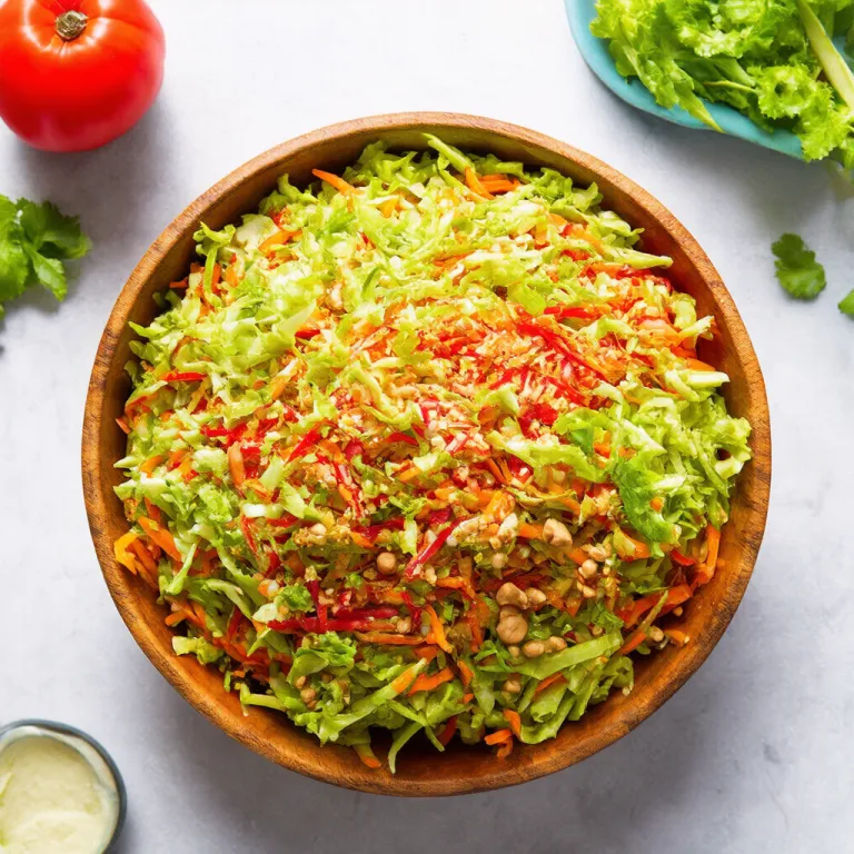 Classic Shredded Asian Slaw with Peanut Dressing
