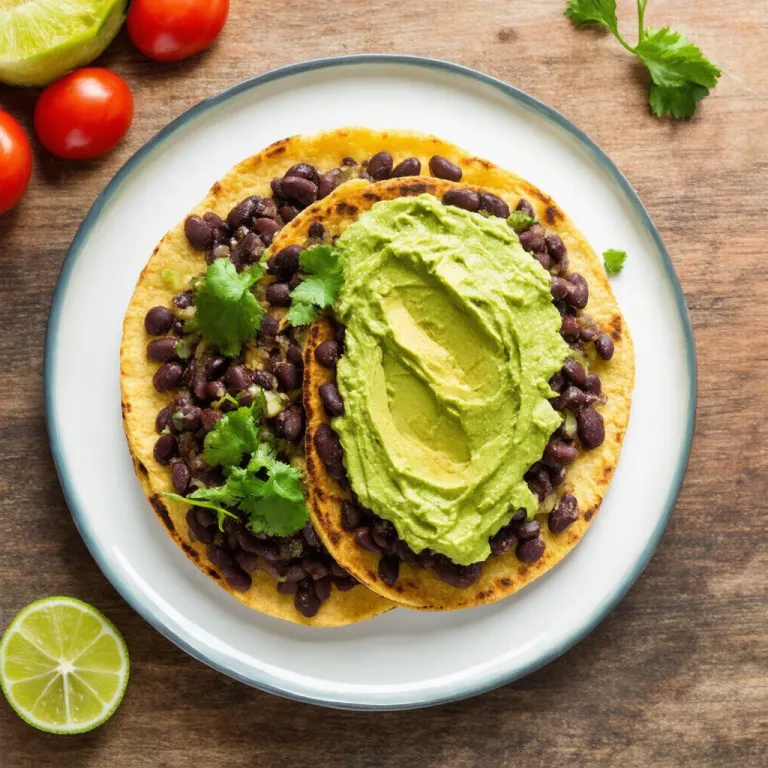 Quick Black Bean Tostadas with Avocado Crema