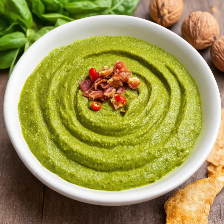 Chilli Walnut Pesto with Crispy Pancetta