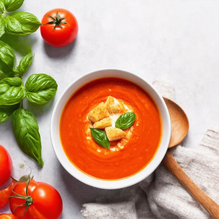 Basil Infused Tomato Soup
