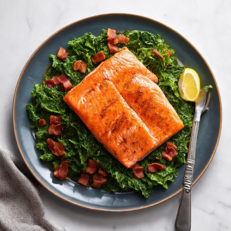 Pan-Seared Salmon with Maple-Bacon Vinaigrette
