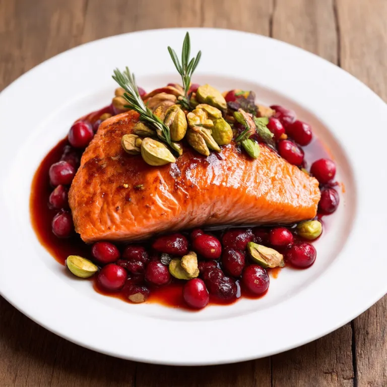 Glazed Cranberry-Pistachio Salmon with Thyme