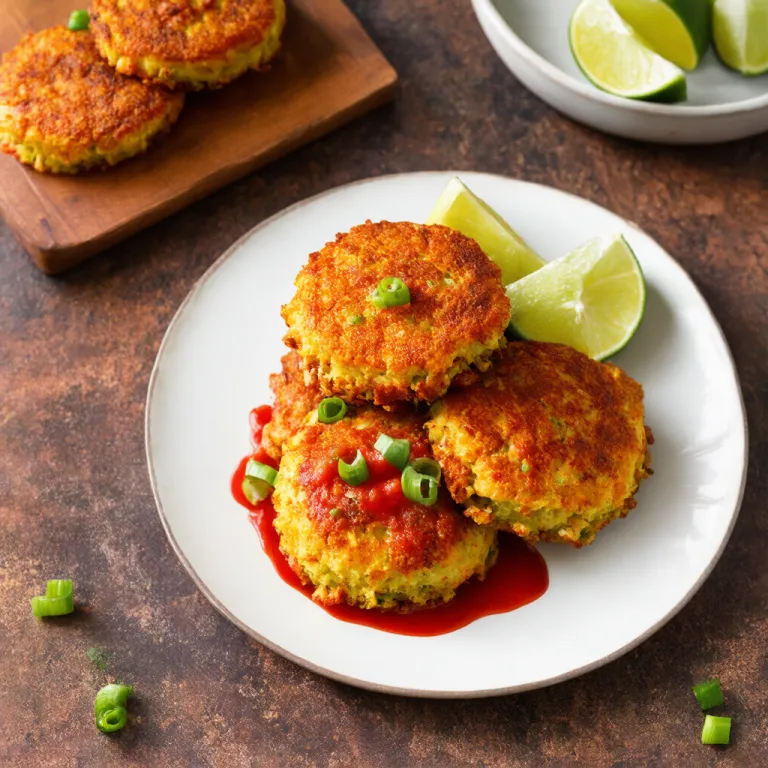 Spicy Tuna Potato Cakes with Sriracha Lime Sauce