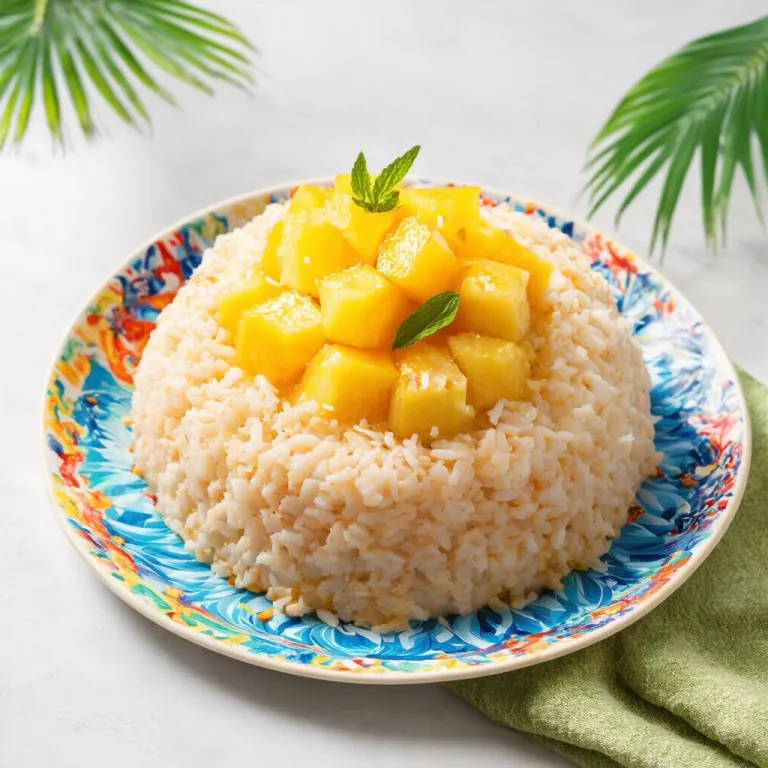Coconut Rice with Pineapple Chunks