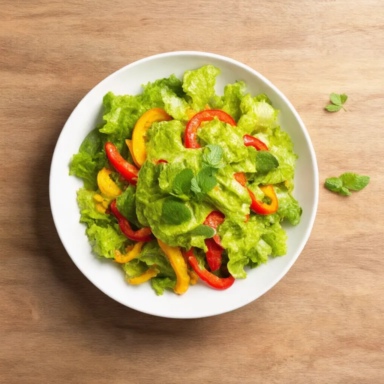 Crispy Lettuce and Capsicum Salad with Mint Vinaigrette