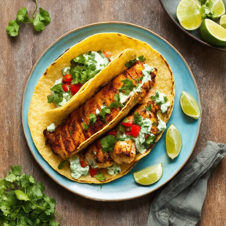 Grilled Mahi-Mahi Tacos with Cilantro-Lime Crema